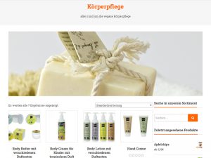 Kategorieansicht von werbeartikel-vegan.de